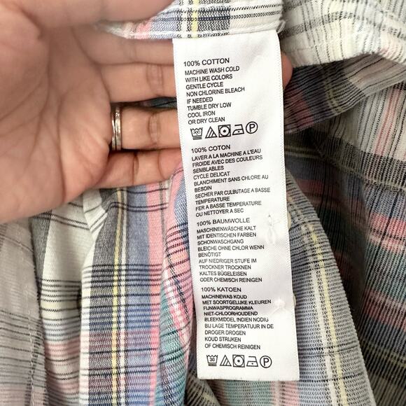 Tommy Bahama Men Becket Bay Blue Grey Continental Plaid Cord Button Up Shirt XL - Picture 10 of 16